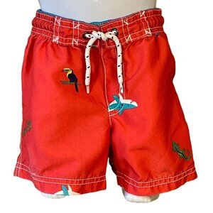 Carters Elastic Waist Drawstring Tropical Print Infant Swim Trunks 18 mos